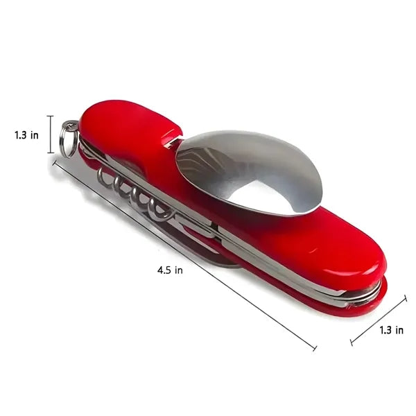 6-in-1 Detachable Camping Flatware Set With Openner & Blade