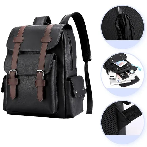 Large Capacity PU Leather Backpack