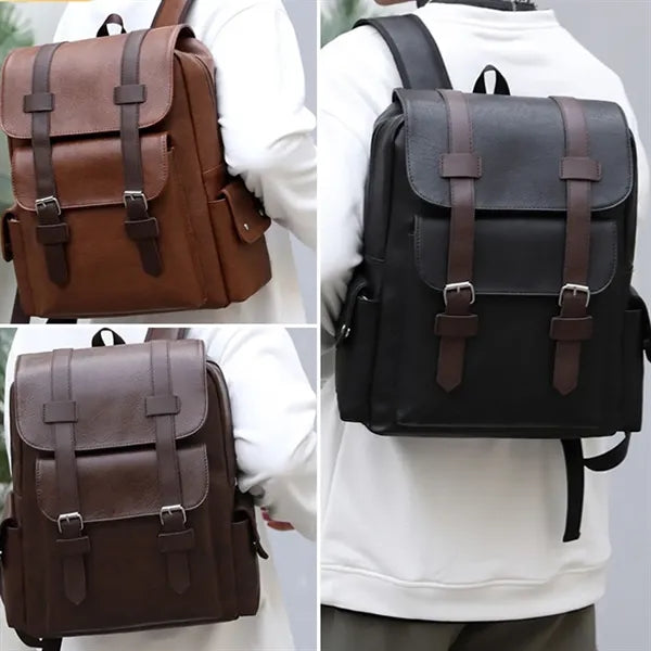 Large Capacity PU Leather Backpack