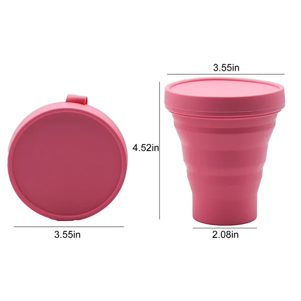 10.9OZ Portable Outdoor Camping Foldable Silicone Water Cup