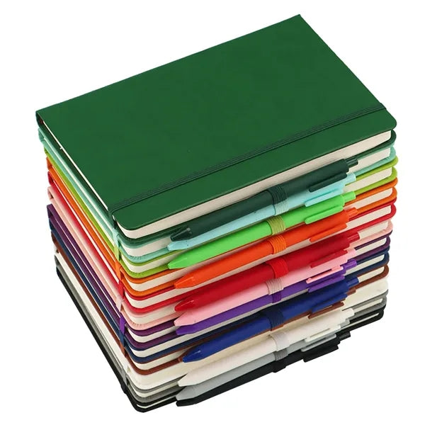 A5 Soft PU Leather Cover Notebook with Pen
