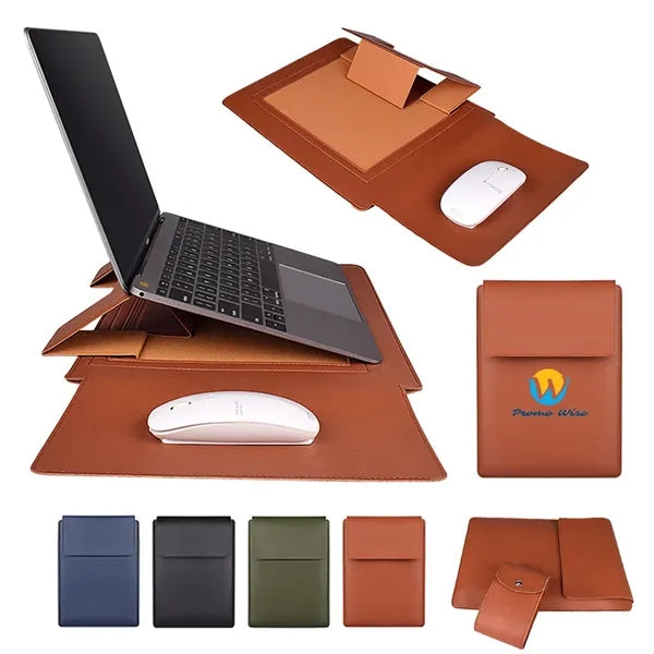 PU Leather Protective Laptop Case with Bag Holder Mousepad