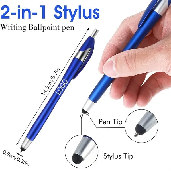 2-in-1 ABS Matte Finish Touch Screen Stylus Ballpoint Pen