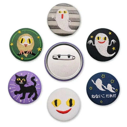 Fancy Embroidered Metal Pin Badge