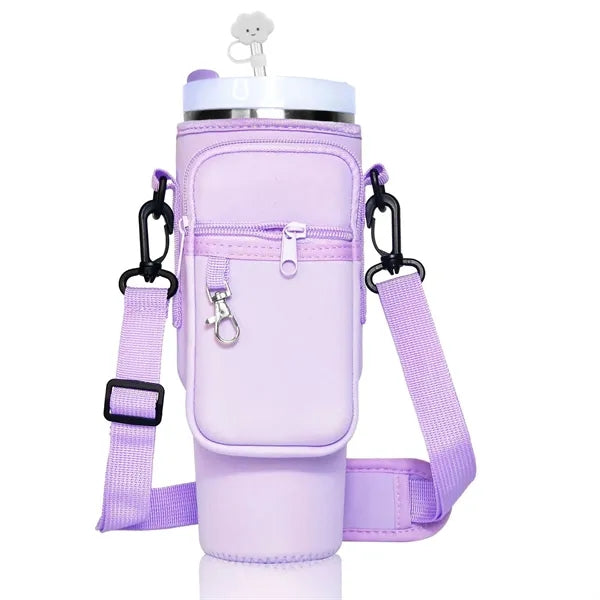 Neoprene Cup Sleeve With Strap And Pocket