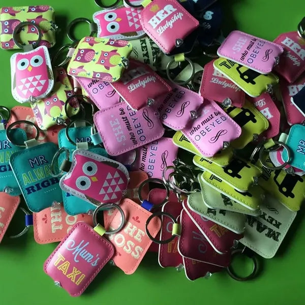 PU Leather LED Light Keychain
