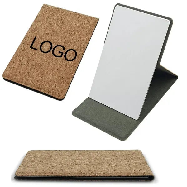 Cork Folding Makeup Mirror