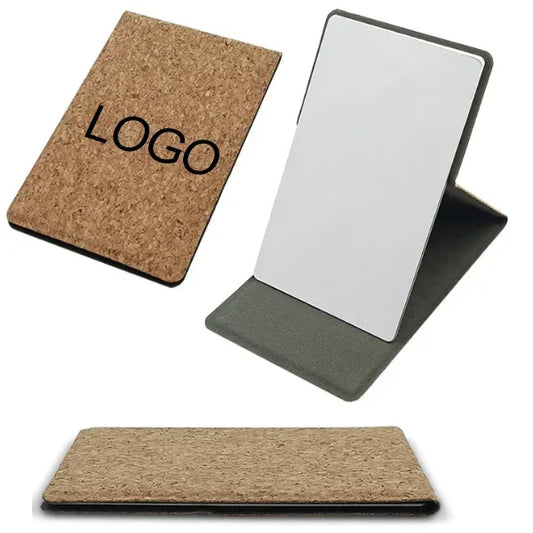 Cork Folding Makeup Mirror