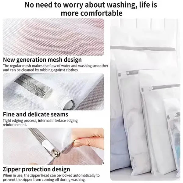 Grey Zipper Mesh Washing Machine Wash Laundry Bag