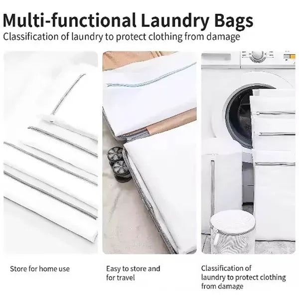 Grey Zipper Mesh Washing Machine Wash Laundry Bag