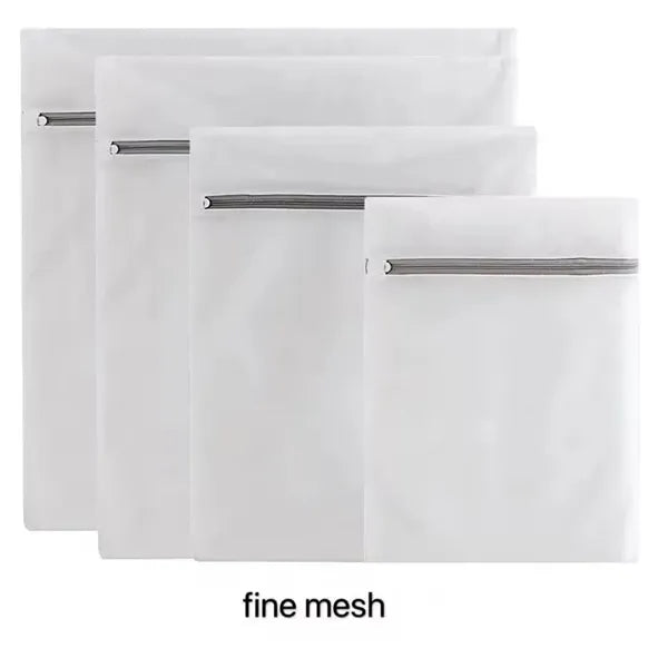 Grey Zipper Mesh Washing Machine Wash Laundry Bag