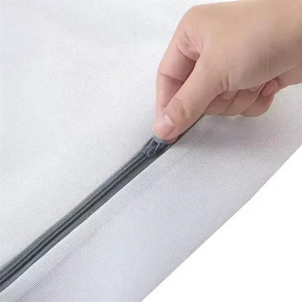 Grey Zipper Mesh Washing Machine Wash Laundry Bag