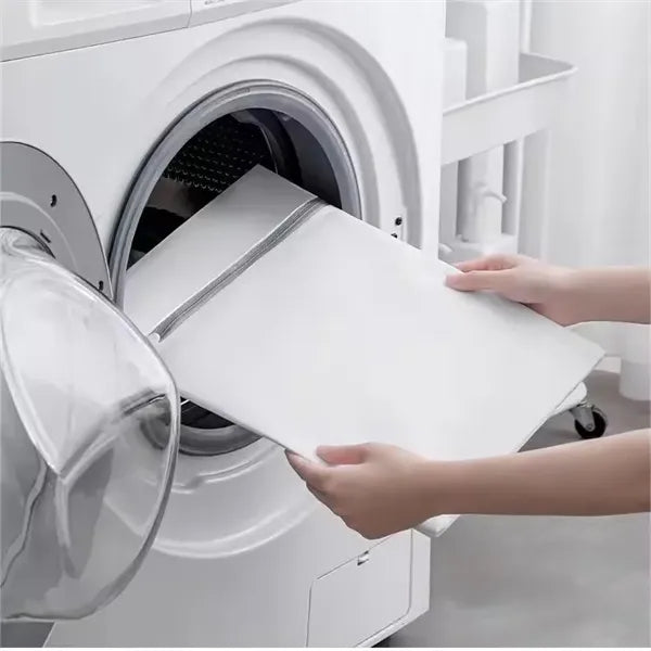 Grey Zipper Mesh Washing Machine Wash Laundry Bag
