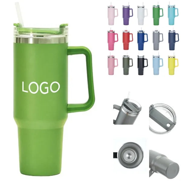 Double Wall Vacuum Tumbler With Handle 40 Oz
