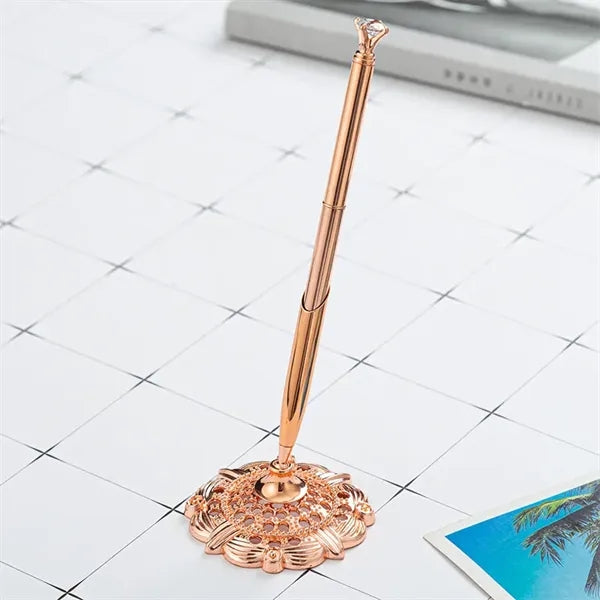 Signing Pen Set Metal Ballpoint With Hollow Round Base