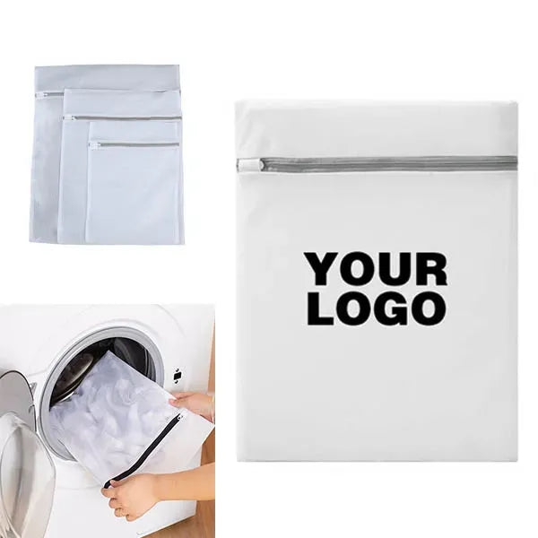 Grey Zipper Mesh Washing Machine Wash Laundry Bag