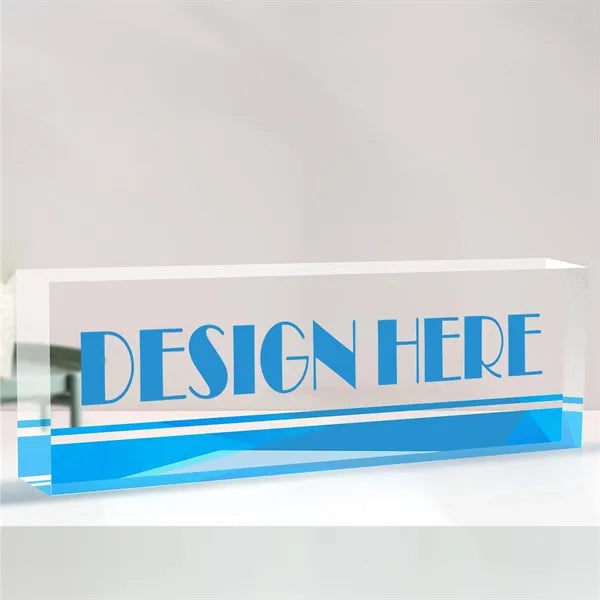 Acrylic Desk Block with Logo Executive CEO Plaque Cube