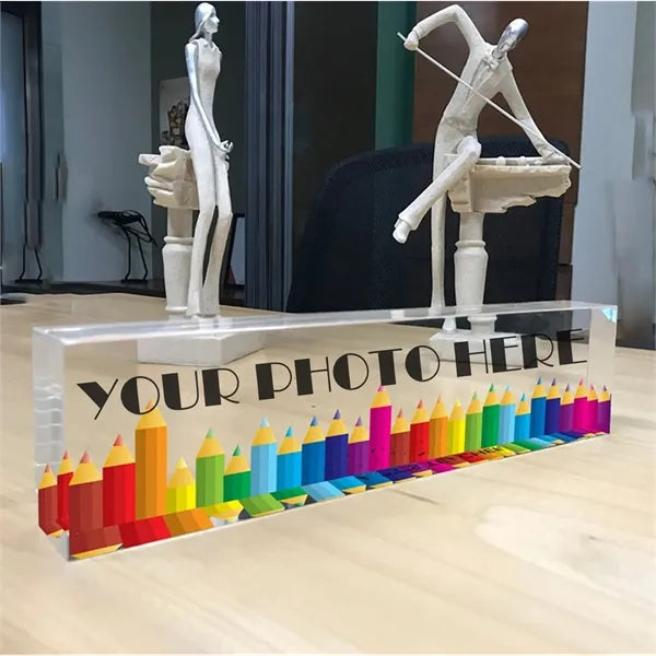 Acrylic Desk Block with Logo Executive CEO Plaque Cube