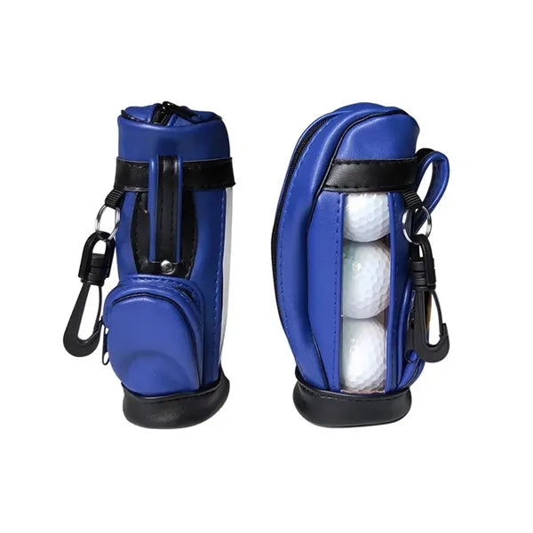 Portable Vegan Leather Golf Zipper Bag Set With Three Balls