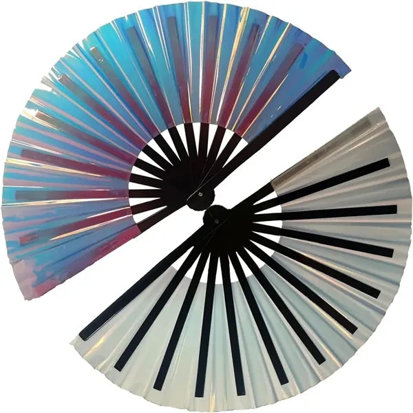 Laser Gradient Color PVC Handheld Fans