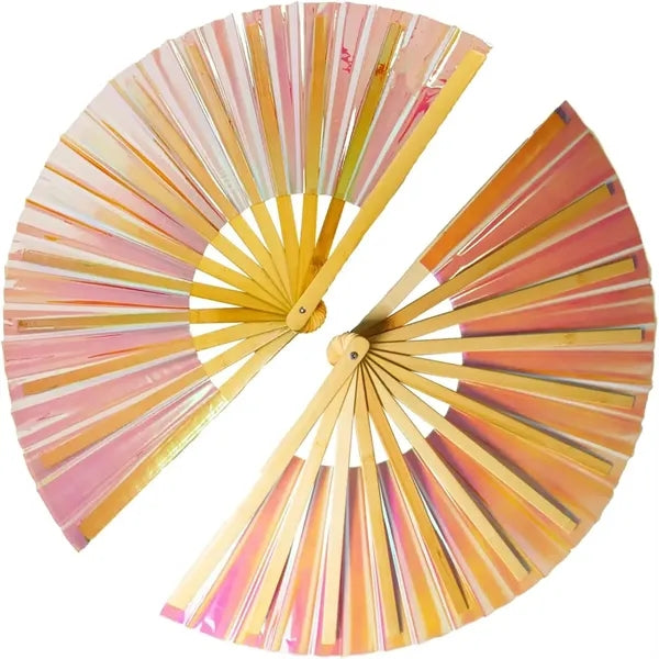 Laser Gradient Color PVC Handheld Fans