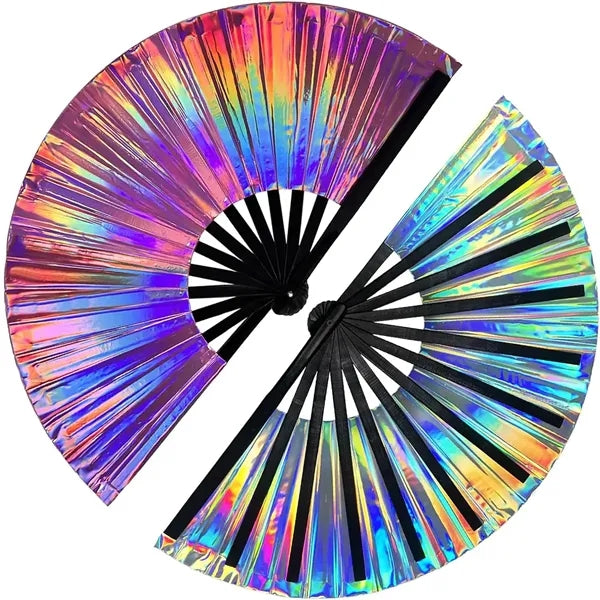 Laser Gradient Color PVC Handheld Fans