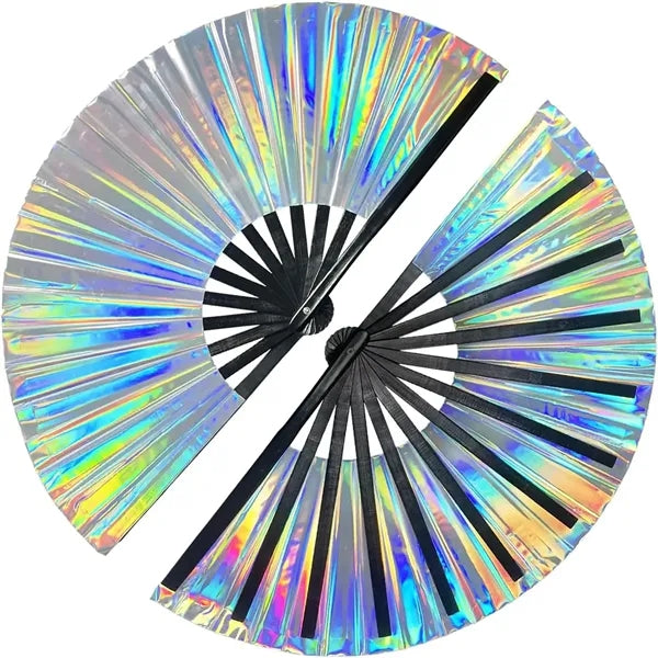 Laser Gradient Color PVC Handheld Fans