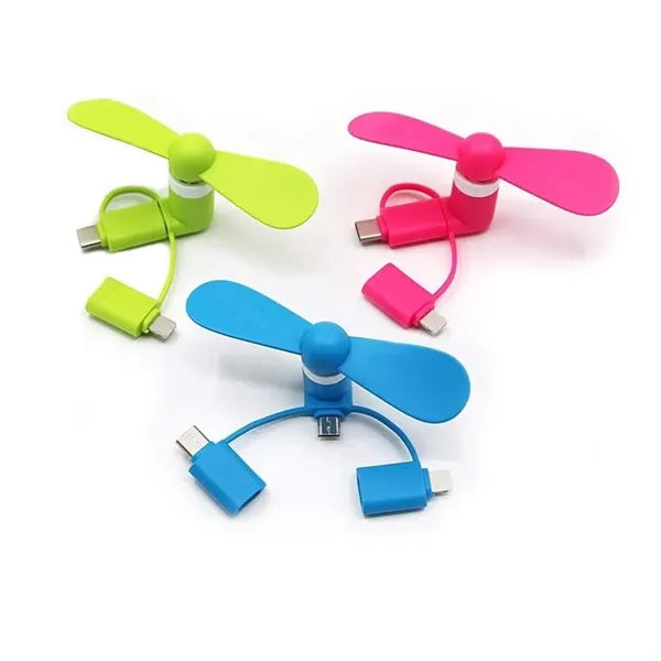 Universal Mini 3 in 1 Usb Cell Phone Cooling Fan