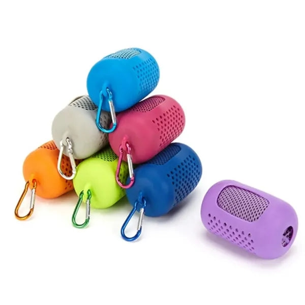 Quick Drying Ice Towel With Hanging Silicone Case