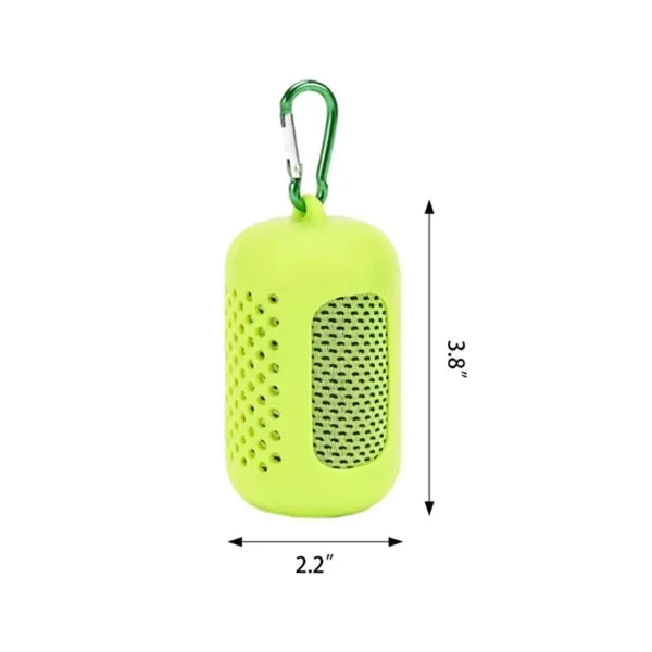 Quick Drying Ice Towel With Hanging Silicone Case