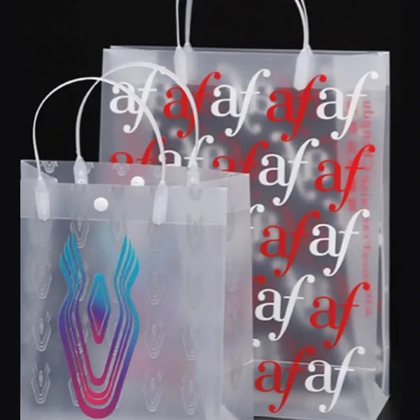 Transparent Plastic Shopping Bag Handle Retail Boutique
