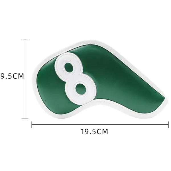9pcs/set PU Vegan Leather Golf Iron Club Rod Head Cover