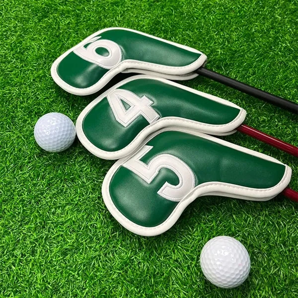 9pcs/set PU Vegan Leather Golf Iron Club Rod Head Cover