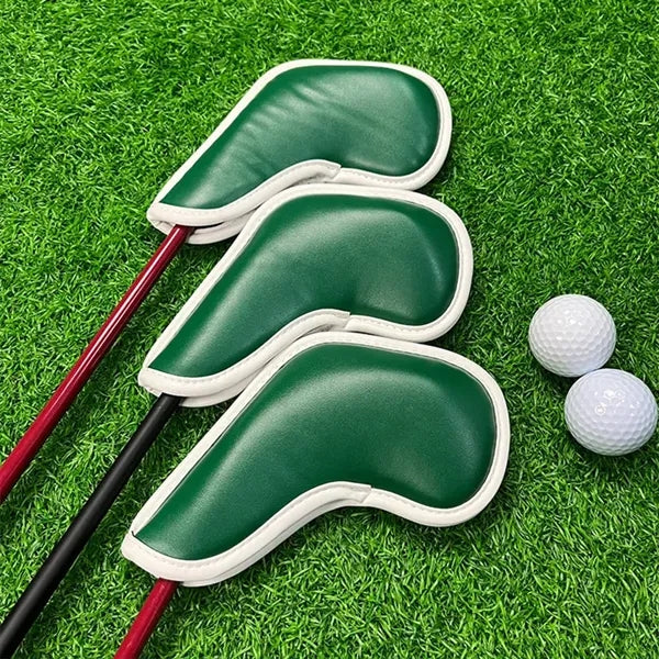 9pcs/set PU Vegan Leather Golf Iron Club Rod Head Cover