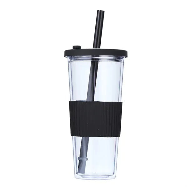 24oz Plastic Cups with Straw