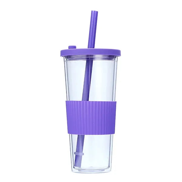 24oz Plastic Cups with Straw