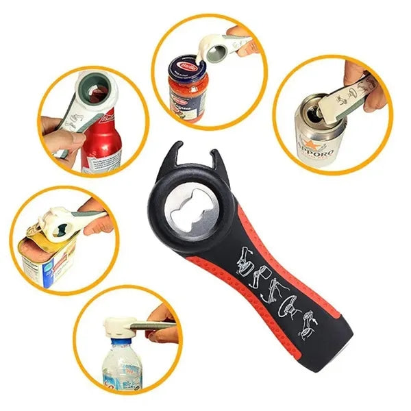 Portable 5 in 1 Can Lid Opener Bottle Starter Plastic Grip