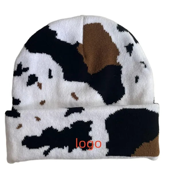 Cow Print Highland Beanie