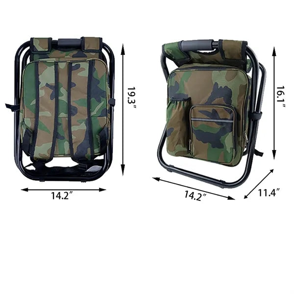 Folding Cooler Backpack Chair Fishing Stool