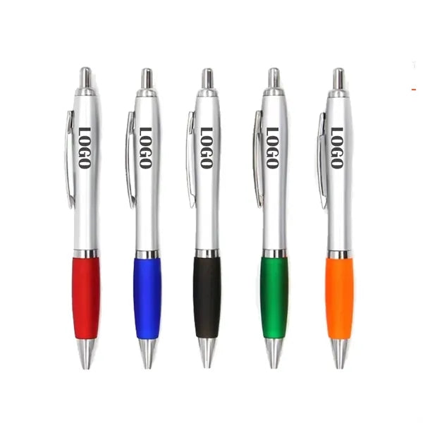 Plastic Commercial Push-on Ballpoint Pen