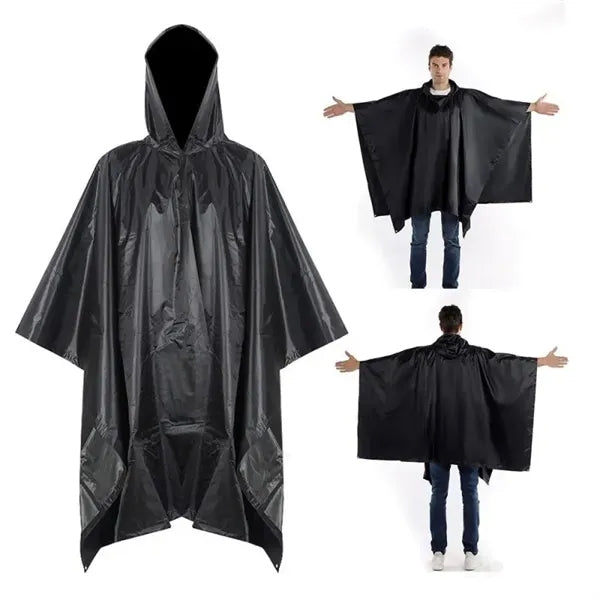 3 in 1 Hooded Rain Poncho for Adult with Pocket