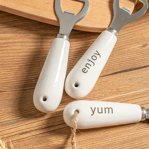 Ceramic Grip Stainless Steel Beverage Beer Bottle Opener