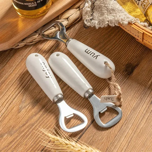 Ceramic Grip Stainless Steel Beverage Beer Bottle Opener