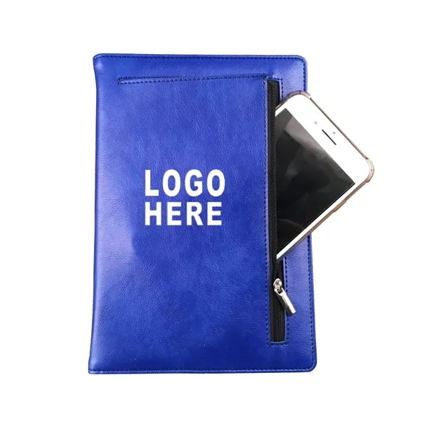 Soft PU Leather Cover Notebook with Zipper Pocket