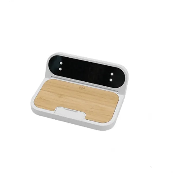 Bamboo 3-in-1 Wireless Charging Pad with Digital Clock