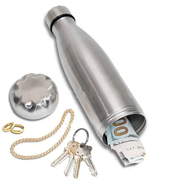 Stainless Steel Water Bottle with Hidden Compartment