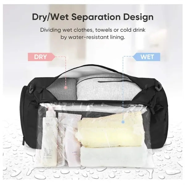 Waterproof Dufflebag with Shoe and Wet Clothes Compartments