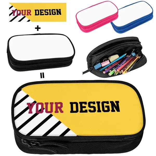 Full Bleed Pencil Pouch Pen Storag Bag School Organizer Case