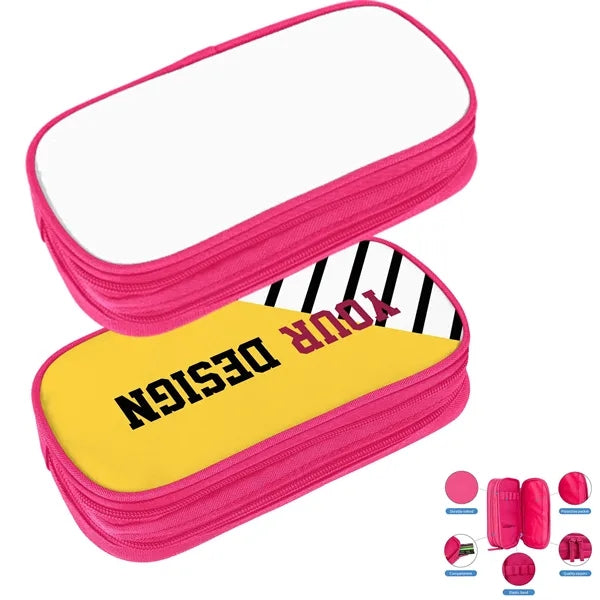 Full Bleed Pencil Pouch Pen Storag Bag School Organizer Case