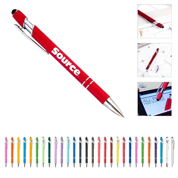 Soft Touch Ballpoint Pen With Stylus Tip